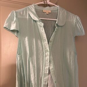 Modcloth 1X mint green blouse